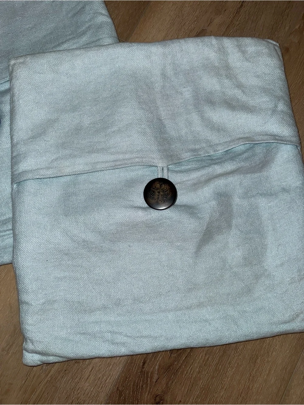 Pottery Barn Light Blue 100% Linen Pillow Covers - set of 2 - 18” 18X18